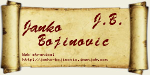 Janko Bojinović vizit kartica